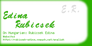 edina rubicsek business card